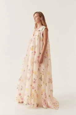 Earthen Trapeze Maxi Dress -Aje 24RE5432 SCTD FLO 3