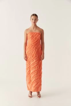 Terrene Frill Maxi Dress -Aje 24RE5434 SUNST ORG 3