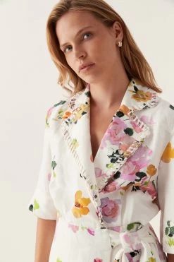 Tabitha Wrap Front Midi Dress -Aje 24RE5493 SCTD FLO 4