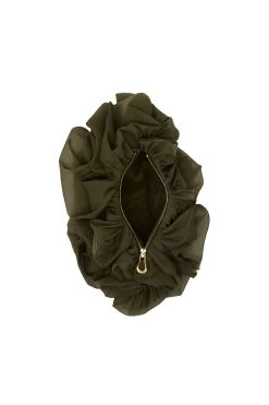 Alana Organza Ruffle Clutch -Aje 24RE6024 DP OLV 5