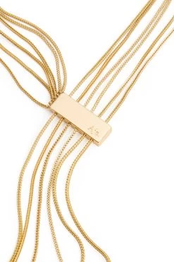 Chevron Drop Chain Necklace -Aje 24RE9054 GLD 4