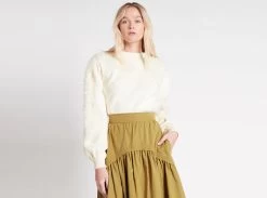 Dominique Knit Jumper -Aje Dominique Knit Jumper white landscape