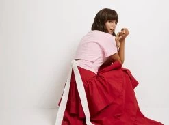 Elements Tie Back Tee -Aje Elements Tie Back Tee pink landscape