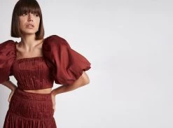 Enamour Puff Sleeve Cropped Top 13 Enamour Puff Sleeve Cropped Top -Aje Enamour Puff Sleeve Cropped Top Landscape Image