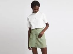 Evie Funnel Neck Tee -Aje Evie Funnel Neck Tee white landscape