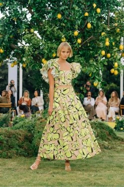 Pelicano Citrus Bloom Midi Skirt -Aje Pelicano Frill Cropped Top and skirt e com c765931a 9f02 4ea4 b954 4538607c6c98