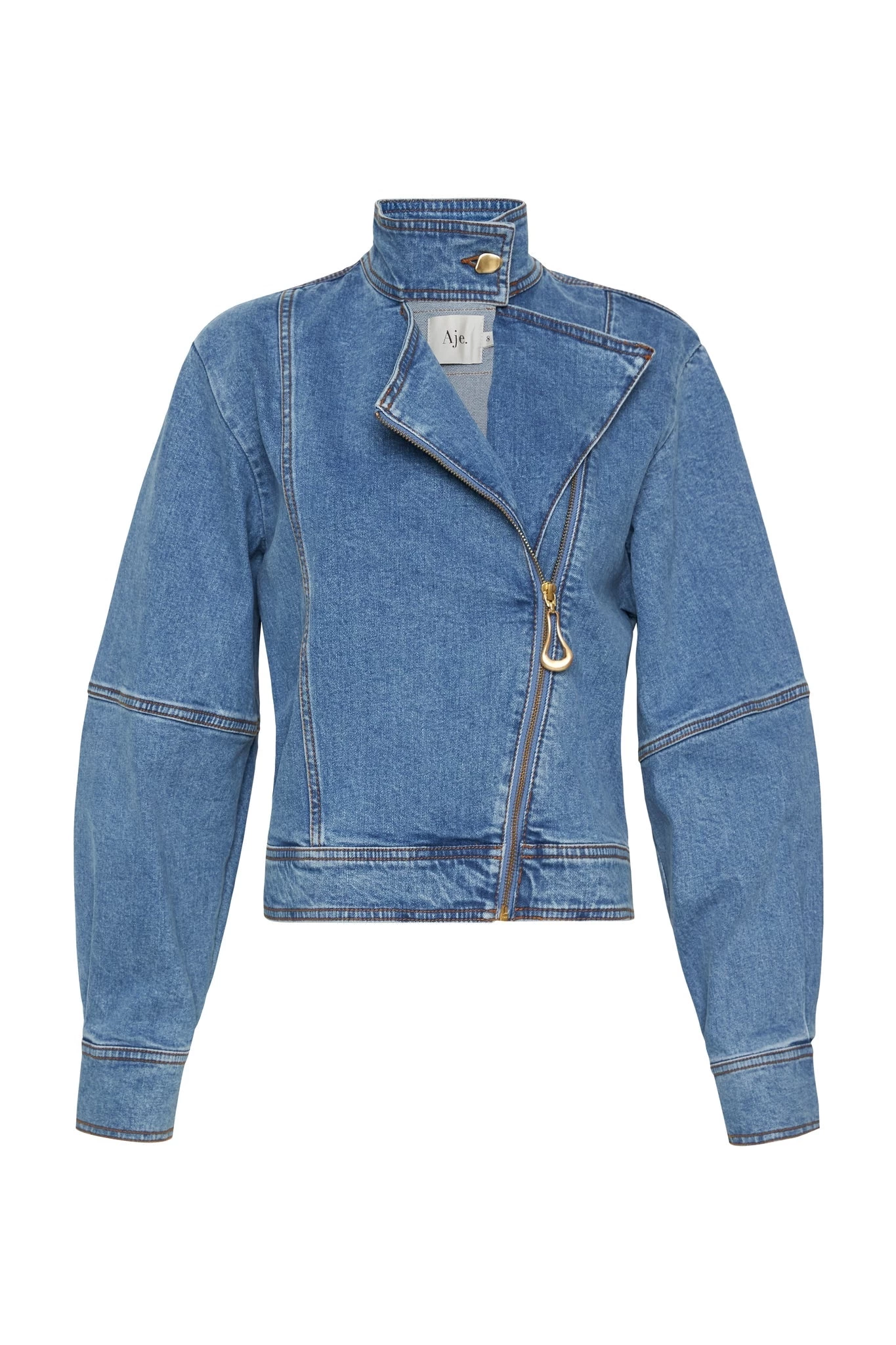 Dove Denim High Collar Zip Jacket 2 Dove Denim High Collar Zip Jacket - Image 2