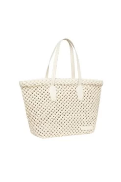 Promenade Woven Tote Bag -Aje S02 21RE6003 Promenade Woven Tote White 21741 Aje 7658 fullshot
