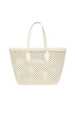 Promenade Woven Tote Bag -Aje S02 21RE6003 Promenade Woven Tote White 21741 Aje 7659
