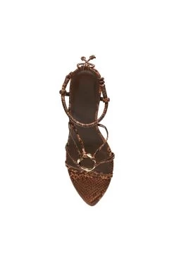 Mirage Snake Effect Heel Sandal -Aje S06 22AW7001 BROWNSNAKEEFFECT MirageSnakeEffectHeelSandal 22260 Aje B 0086 fullshot