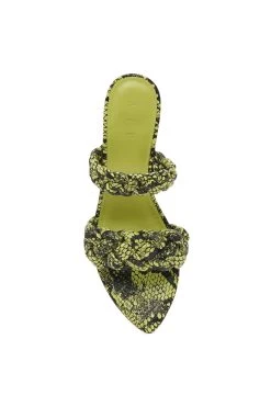 Stone Woven Heeled Sandal -Aje S07 22AW7002 GREENSNAKEEFFECT StoneWovenHeeledSandal 22305 Aje 0151 detailshot