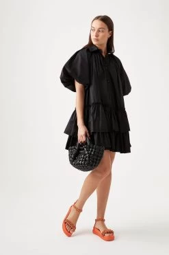Luca Woven Handle Mini Tote -Aje S1 22CO5095 BLACK Ambience Smock Mini Dress 22675 Aje 0673