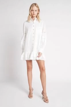 Lotus Shirt Dress 14 Lotus Shirt Dress -Aje S10 LotusShirtDress20RE5174 IVORY 22011 Aje 0749 fullshot