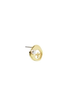 Aje Logo Circle Stud Earring -Aje S102 21RE9017 Aje Circle Stud Earring Gold 21741 Aje B 7849 detailshot