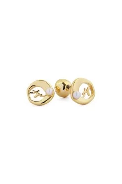 Aje Logo Circle Stud Earring -Aje S102 21RE9017 Aje Circle Stud Earring Gold 21741 Aje B 7857 fullshot