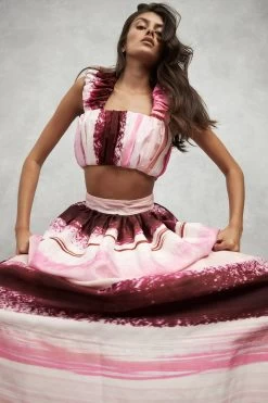 Kasbah Sunset Stripe Maxi Skirt -Aje S103 Content 21877 Aje 1997