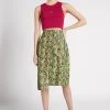 Serpentine Vegan Leather Midi Skirt