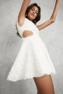 Mirage Organza Cut Out Mini Dress