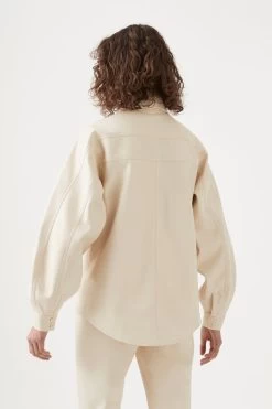 Lumen Pearl Shirt 18 Lumen Pearl Shirt -Aje S119 23AW1025LumenPearlShirtSANDSTONEBEIGE 22636 AjeInternational D2 0759