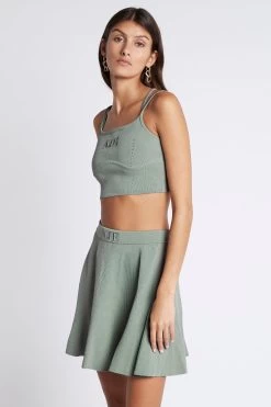 Bardot Knit Logo Skirt -Aje S12 22CR4074 BardotKnitLogoSkirt PalmGreen 211033 Aje 19185