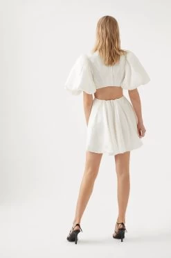 Renee Puff Sleeve Bead Mini Dress -Aje S12 22SS5407 IVORYReneePuffSleeveBeadedMiniDress 22710 Aje 0276