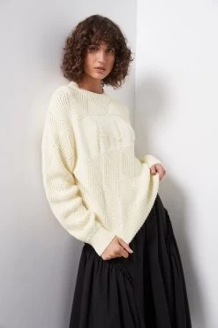Emilia Logo Knit Jumper 10 Emilia Logo Knit Jumper -Aje S13 22AW1663 NATURAL EmiliaLogoKnitJumper 22323 Aje 0522