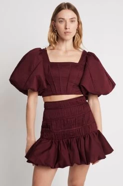 Sylvia Puff Sleeve Crop Top