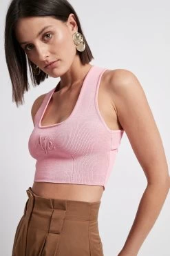 Alla Knit Crop -Aje S15 20AJ1205 Alla Knit Crop Pink 20507 Aje 2112 detailshotcopy