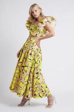 Pelicano Citrus Bloom Midi Skirt -Aje S16 21RE4046 Pelicano Midi Skirt Horizon Citrus Floral 21365 Aje 37350