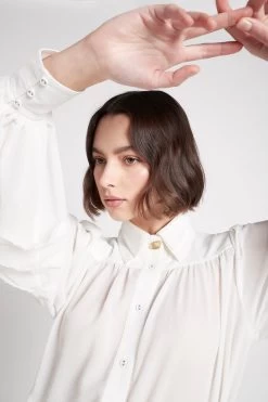 Elise Frill Blouse 10 Elise Frill Blouse -Aje S16 22SS1806 IVORYEliseFrillBlouse 22508 Aje 1663