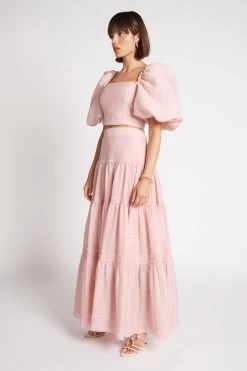 Imprint Maxi Skirt -Aje S17 22SS4207 ImprintMaxiSkirt DUSTYPINK 22052 Aje D1 20220