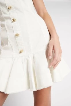 Indra Denim Flip Dress -Aje S17 IndraDenimFlipDress22SU5236 WHITE 22011 Aje 0527 detailshot