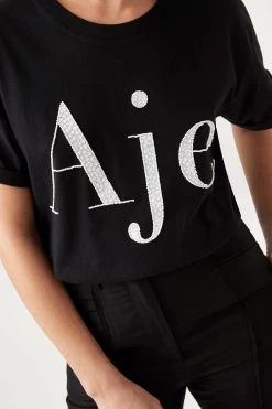 Classic Embellished Logo Tee -Aje S18 22CO1148 BLACKWHITE Classic Embellished Logo Tee 22675 Aje 1939
