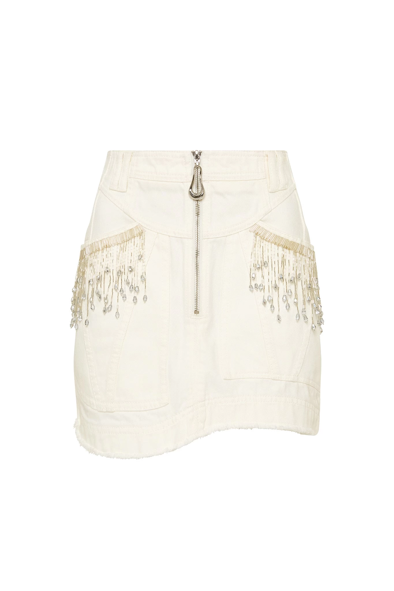 Sheen Fringe Denim Skirt 2 Sheen Fringe Denim Skirt - Image 2