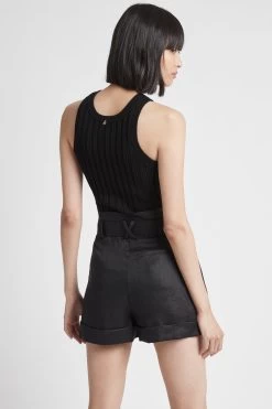 Byblos Tailored Belted Linen Short -Aje S19 21RE3068 ByblosTailoredBeltedLinenShort Black 21830 Aje 54778