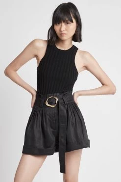 Byblos Tailored Belted Linen Short