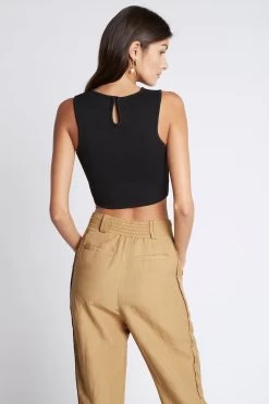 Bardot Knit Logo Cropped Tank 14 Bardot Knit Logo Cropped Tank -Aje S19 22CR1565 BardotKnitLogoCroppedTank Black White 211033 Aje 19213