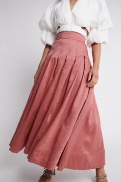 Nova Midi Skirt -Aje S19 22SU4180 DUSTYROSE NovaMidiSkirt 22165 Aje 65576 detailshot