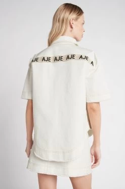 Camellia Denim Shirt 14 Camellia Denim Shirt -Aje S19 CamelliaDenimShirt 22SU1443 WHITE 22036 Aje 1178