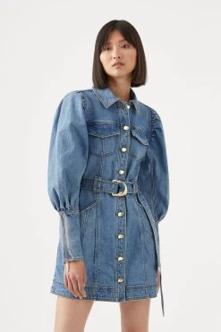 Dione Denim Long Sleeve Dress