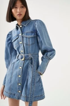 Dione Denim Long Sleeve Dress 9 Dione Denim Long Sleeve Dress -Aje S2 22SS1016 90sWashDioneDenimLongSleeveDress 22632 Aje 3285