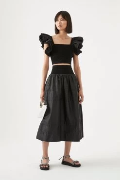 Corinne Knit Bodice Crop Top -Aje S20 22SS1697 BLACKCorinneKnitBodiceCroppedTop 22632 Aje 2617