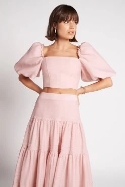 Esme Puff Sleeve Cropped Top