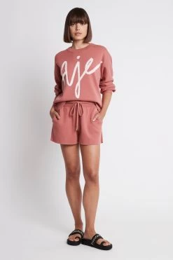 Equation Knit Short -Aje S20 22SU3181 DUSTYROSE EquationKnitShort 22165 Aje 65561 fullshot