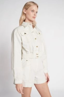 Camellia Denim Jacket -Aje S22 CamelliaDenimJacket 22SU2067 WHITE 22036 Aje 1092