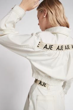 Camellia Denim Jacket -Aje S22 CamelliaDenimJacket 22SU2067 WHITE 22036 Aje 1112