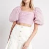 Myriad Puff Sleeve Cropped Top