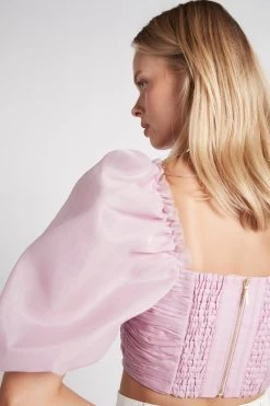 Myriad Puff Sleeve Cropped Top -Aje S22 MyriadPuffSleeveCroppedTop22SU1558 LILAC 22011 Aje 0742