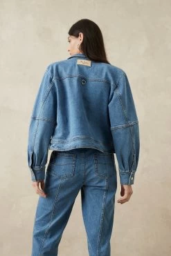 Dove Denim High Collar Zip Jacket 17 Dove Denim High Collar Zip Jacket -Aje S23 Content3 22414 Aje 0834