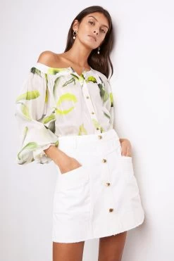 Como Denim Mini Skirt -Aje S26 22CR1347 ZestLeCorsaireBlouse TropicalLime 211033 Aje 2349 1